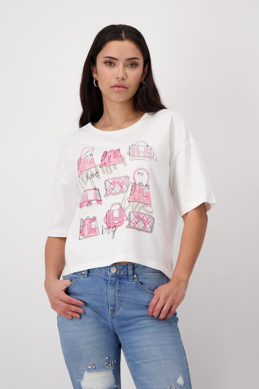 Camiseta MONARI estampado bolsos