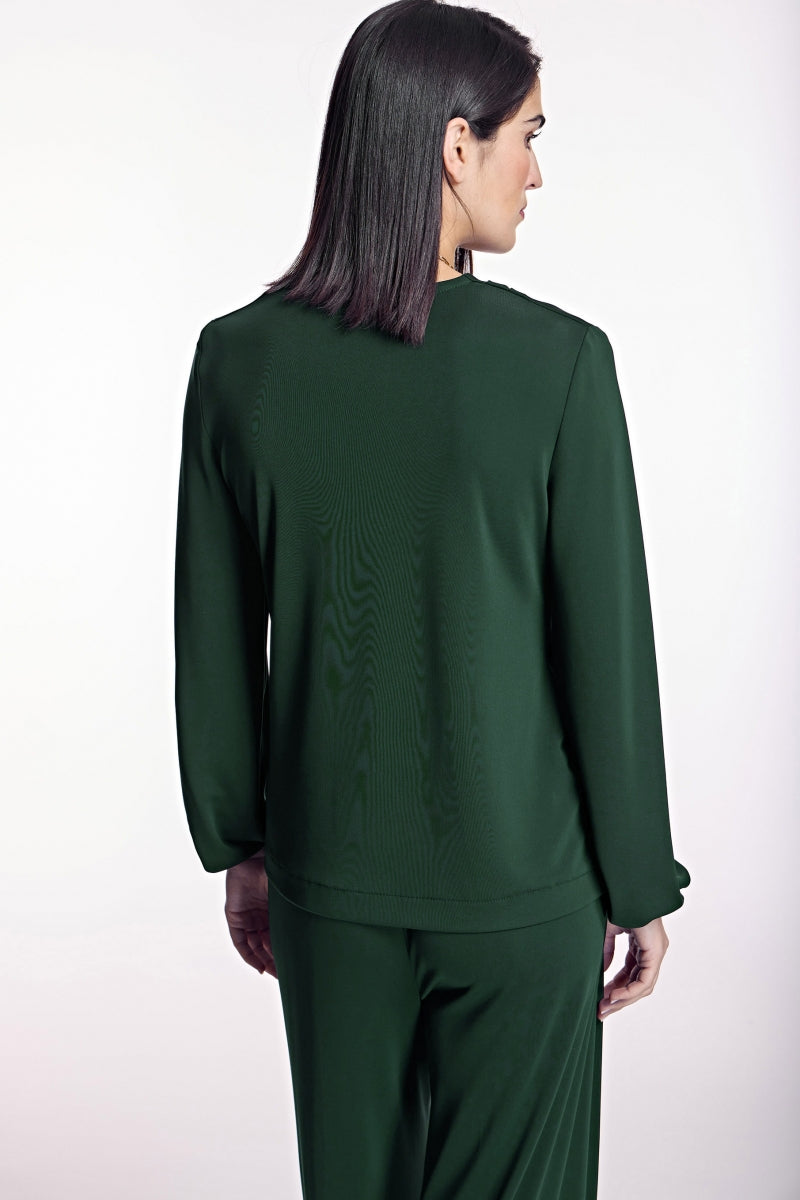 Blusa ALBA CONDE fluida verde esmeralda