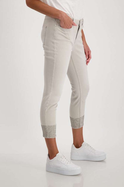 Pantalón MONARI jeans cropped pedrería